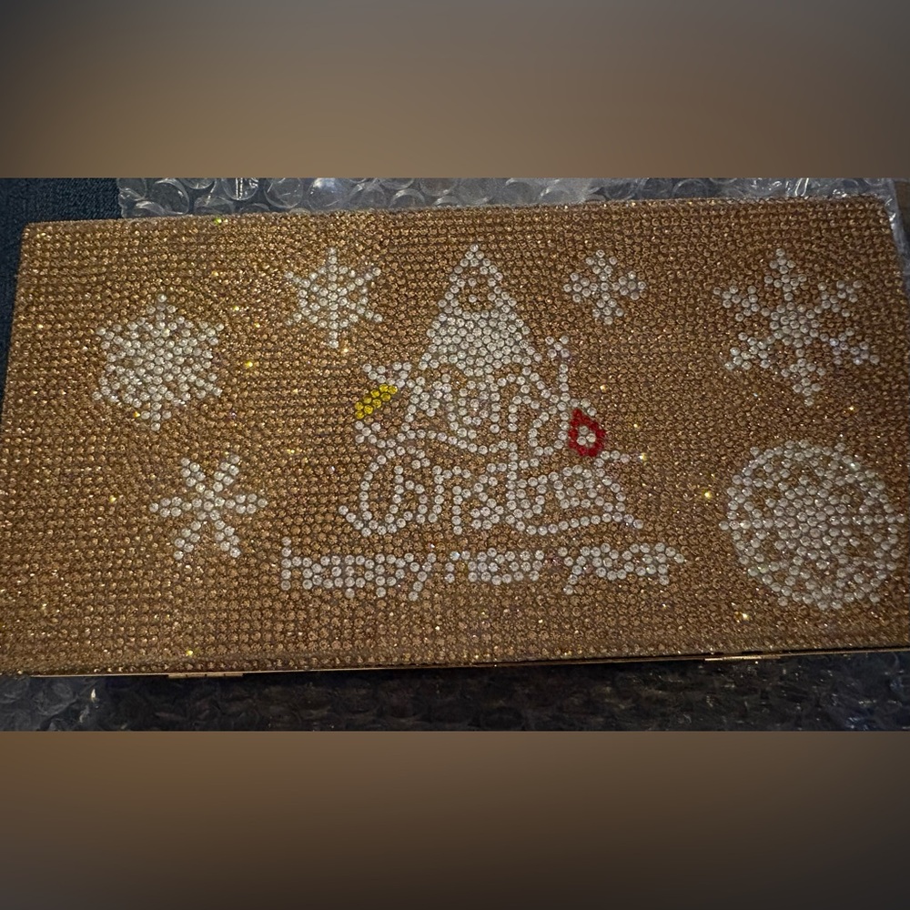 Caleesa Gold Rhinestone Evening Bag